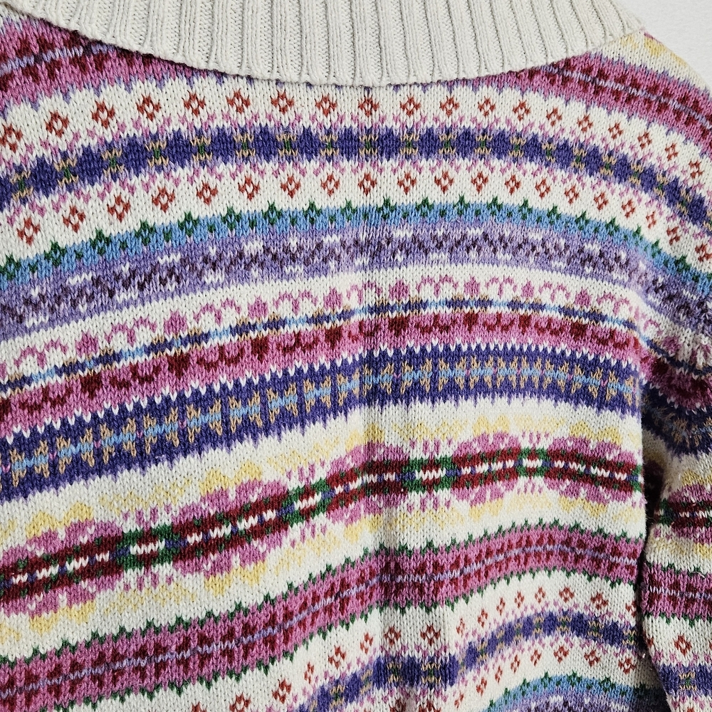 Vintage Heirloom Collectibles 2004 Colorful Zip Front Sweater Size Large - Picture 9 of 11